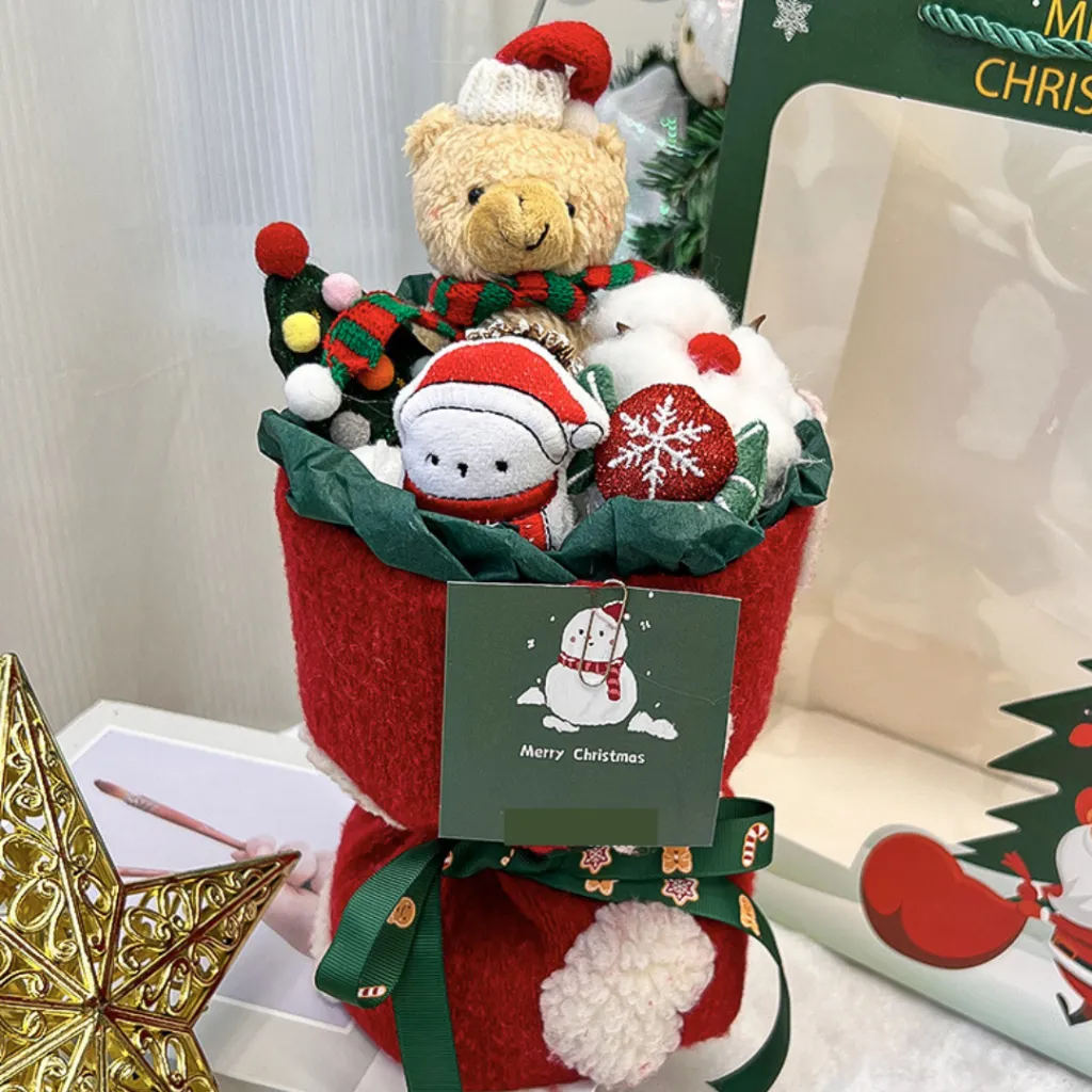 Hoa Merry Christmas Đỏ - Gấu Trắng - Hasol Mart 24h