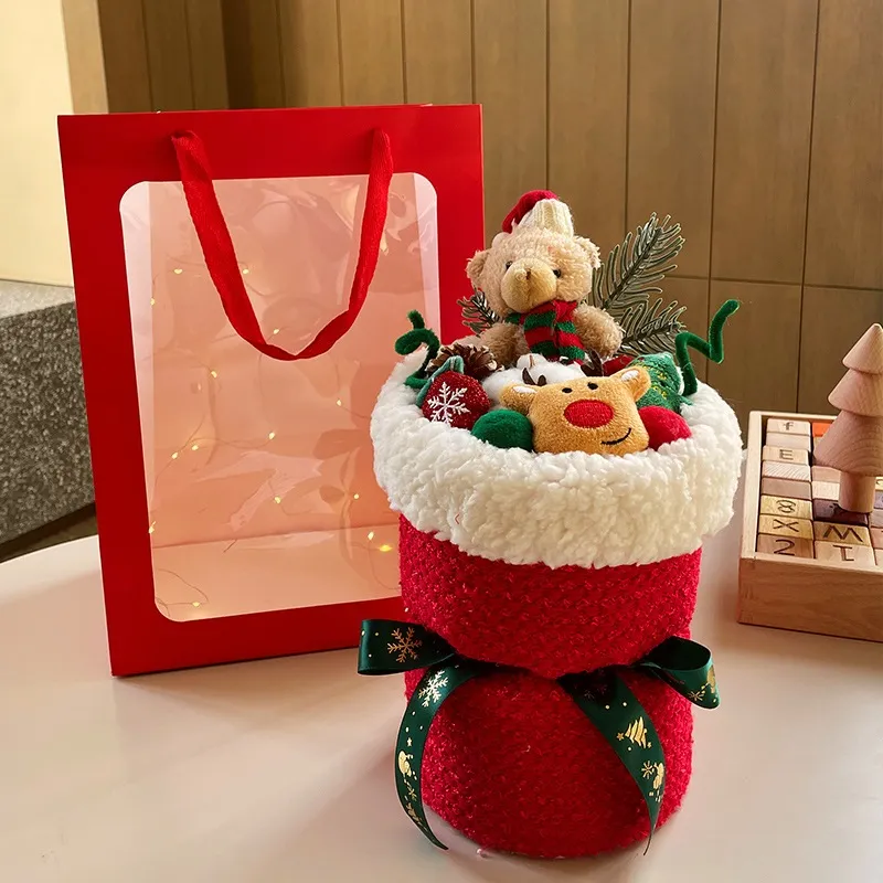 Hoa Merry Christmas Đỏ - Gấu Trắng - Hasol Mart 24h