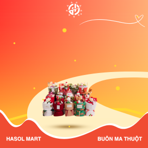 Hoa Merry Christmas Đỏ - Gấu Trắng - Hasol Mart 24h